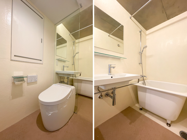 土間と緑の借景とともに 303の内観