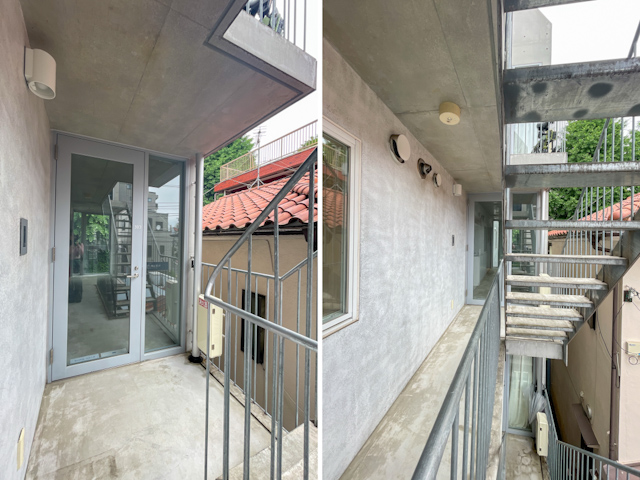 土間と緑の借景とともに 303の内観