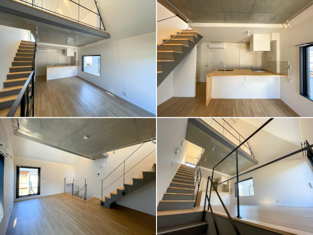 吹き抜けとメゾネット 301の内観