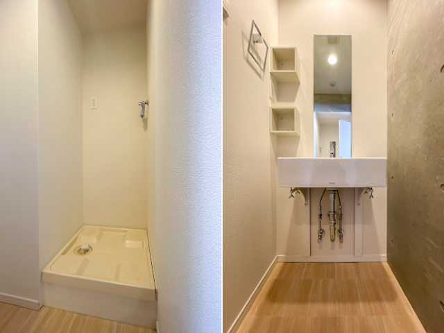 吹き抜けに光が満ちる 301の内観