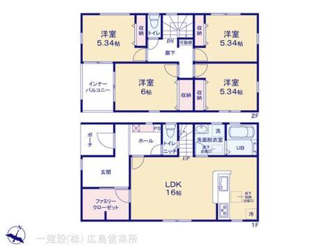 リーブルガーデン竹原市塩町４丁目５期 間取り3