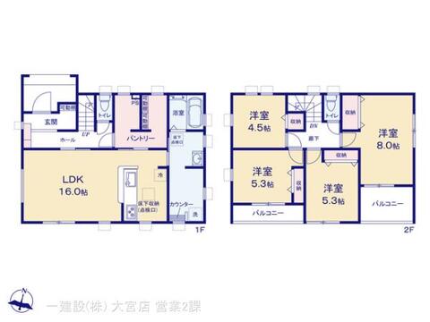 リーブルガーデン越谷市弥栄町1丁目 間取り1