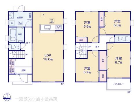 リーブルガーデン合志市須屋第十四 間取り1