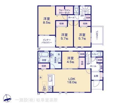 リーブルガーデン岐阜市西鶉 間取り1