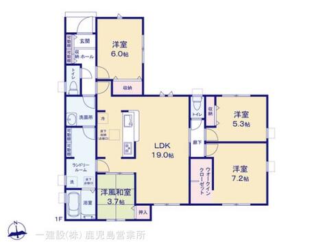 リーブルガーデン姶良市東餅田 間取り3