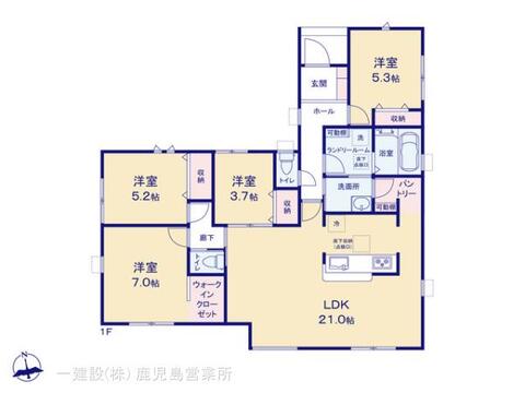 リーブルガーデン姶良市東餅田 間取り5