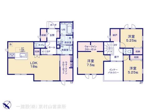 リーブルガーデン所沢市北野南第2 間取り1