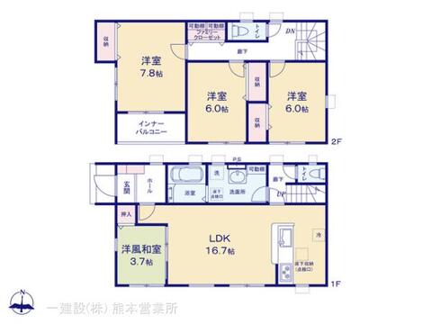 リーブルガーデン南区田井島 間取り3