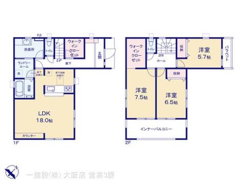 リーブルガーデン岸和田市磯上町６期 間取り1