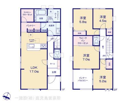 リーブルガーデン鹿児島市本名町 間取り1