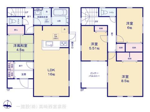 リーブルガーデン第13吉岡町下野田 間取り1