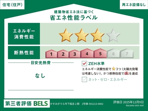 リーブルガーデンかすみがうら市下稲吉２期 省エネ性能ラベル