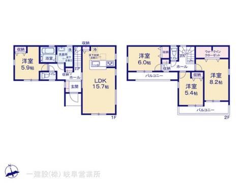 リーブルガーデン岐阜市第2手力町 間取り3