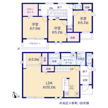 リーブルガーデン中央区十軒町 間取り1