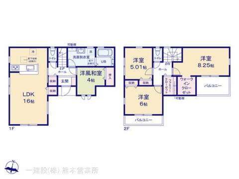 リーブルガーデン中央区渡鹿第二 間取り1