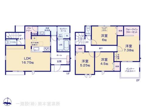 リーブルガーデン中央区渡鹿第二 間取り3