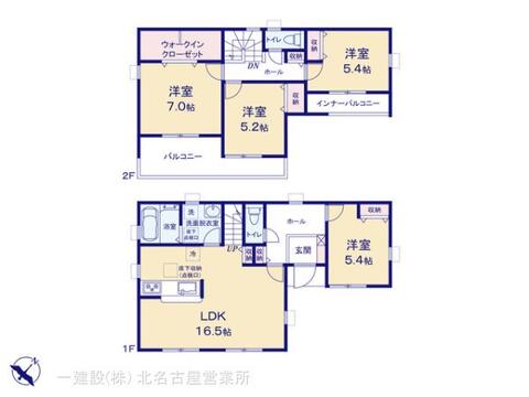 リーブルガーデン小牧市城山五丁目 間取り1