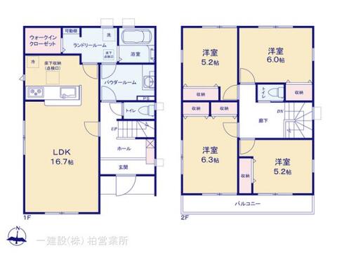 リーブルガーデン柏市新逆井2丁目 間取り1