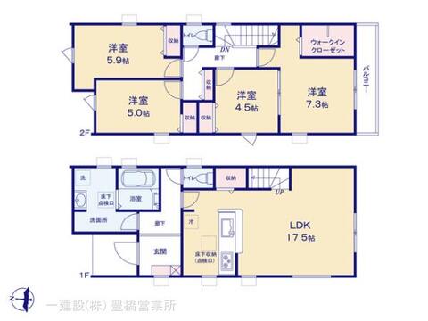 リーブルガーデン豊橋市中岩田3丁目59期 間取り1