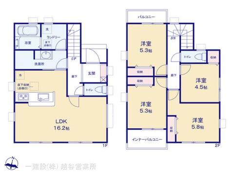 リーブルガーデン越谷市伊原 間取り1