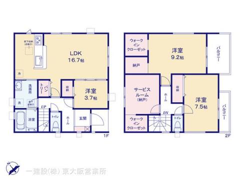 リーブルガーデン泉大津市助松町3丁目2期 間取り1