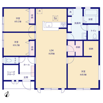 リーブルガーデン茨城町前田4期 間取り1