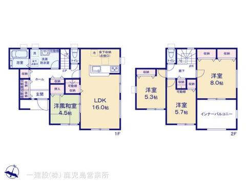 リーブルガーデン鹿児島市皇徳寺台 間取り1