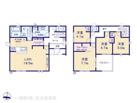リーブルガーデン大津市和邇中３期 間取り1