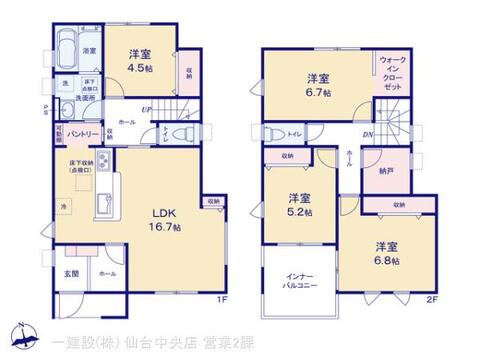 リーブルガーデン若林今泉２丁目Ⅰ 間取り1