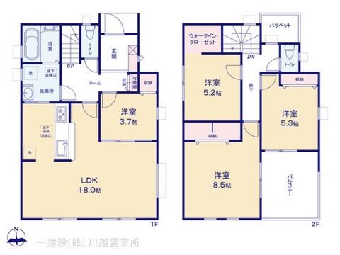 リーブルガーデン東松山市五領町 間取り3