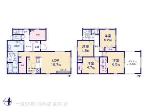 リーブルガーデン福津市西福間2丁目 間取り3