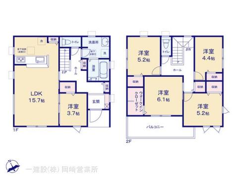 リーブルガーデン西尾第82米津町 間取り3