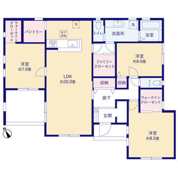 リーブルガーデン熊谷拾六間第６ 間取り3