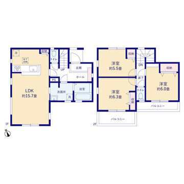 リーブルガーデン越谷市大泊2期 間取り1