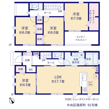 リーブルガーデン中央区篠原町 間取り1