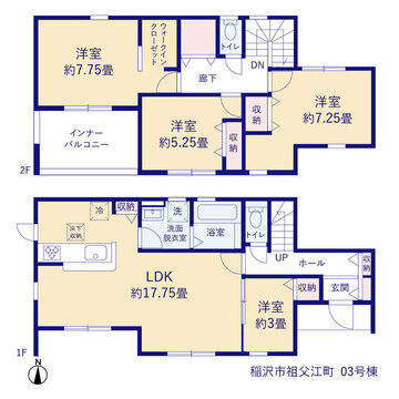 リーブルガーデン稲沢市祖父江町 間取り1