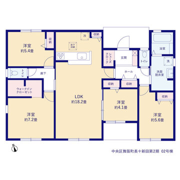 リーブルガーデン中央区舞阪町長十新田第２期 間取り3