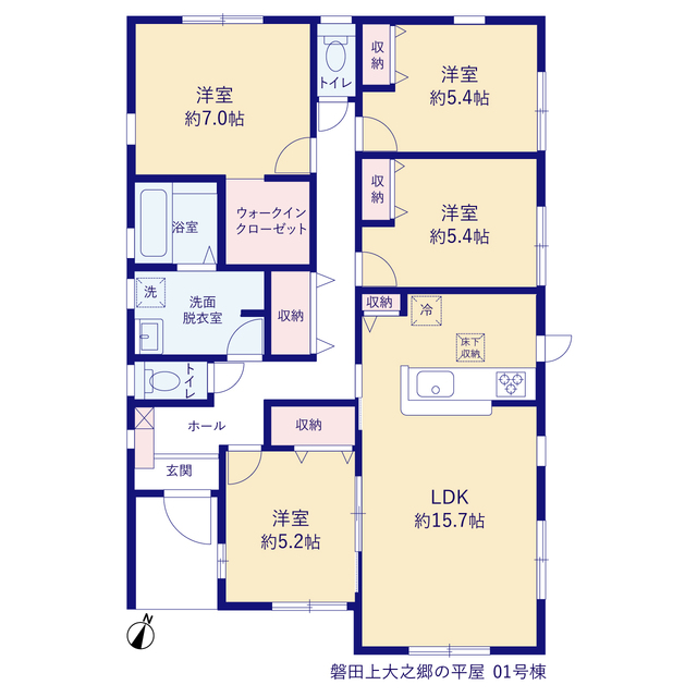 リーブルガーデン磐田上大之郷の平屋の画像2
