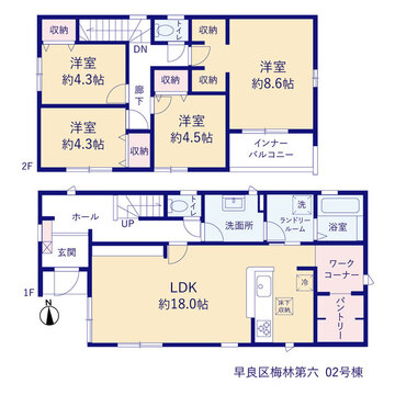 リーブルガーデン早良区梅林第六 間取り3