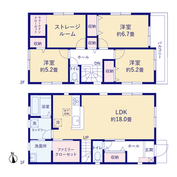リーブルガーデン富田林市甲田6丁目 間取り3