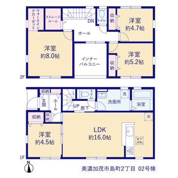 リーブルガーデン美濃加茂市島町2丁目 間取り3