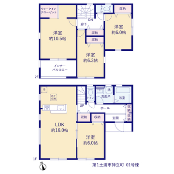 リーブルガーデン第１土浦市神立町 間取り1