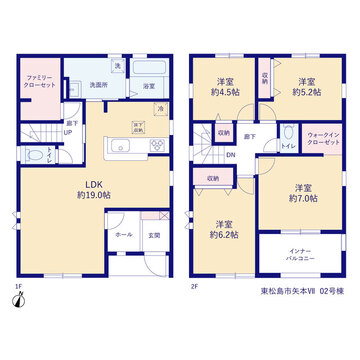 リーブルガーデン東松島市矢本Ⅶ 間取り3