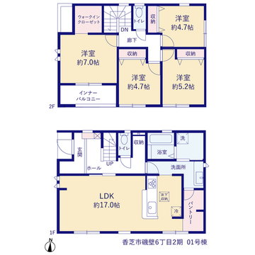 リーブルガーデン香芝市磯壁６丁目２期 間取り1