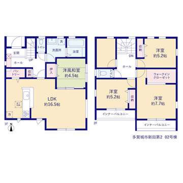 リーブルガーデン多賀城市新田第２ 間取り3