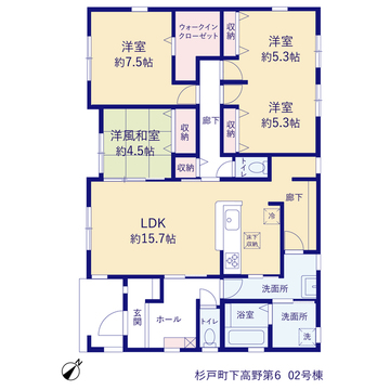 リーブルガーデン杉戸町下高野第6 間取り3