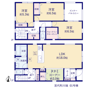 リーブルガーデン宮代町川端 間取り1