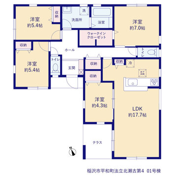 リーブルガーデン稲沢市平和町法立北瀬古第4 間取り1