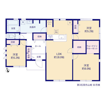 リーブルガーデン第３石岡市山崎 間取り1