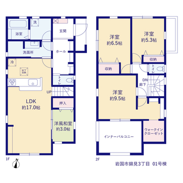 リーブルガーデン岩国市錦見３丁目 間取り1